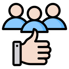 Customer Satisfaction Outline Color Icon