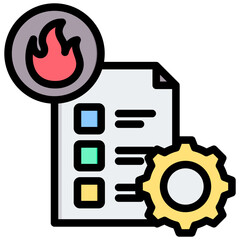 Disaster Recovery Plan Outline Color Icon