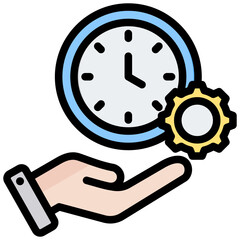 Time Management Outline Color Icon