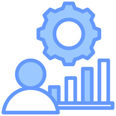 Management Skills Blue Icon