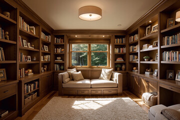 interior of a library room