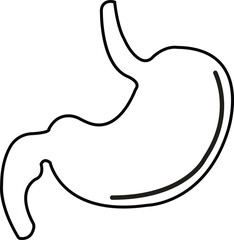 Stomach icon. Human internal organs symbol with editable stock. Digestive system anatomy. Vector illustration in linear style isolated on transparent background.