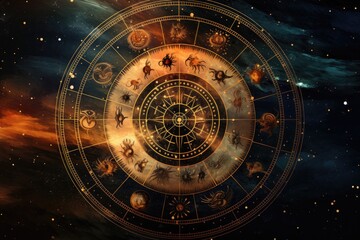 Fototapeta premium Abstract astrological background with zodiac signs Astrology horoscope background