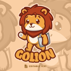 Cute Lion Logo Mascot Character