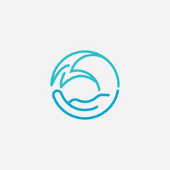 Hand and wave logo design illustration vector template