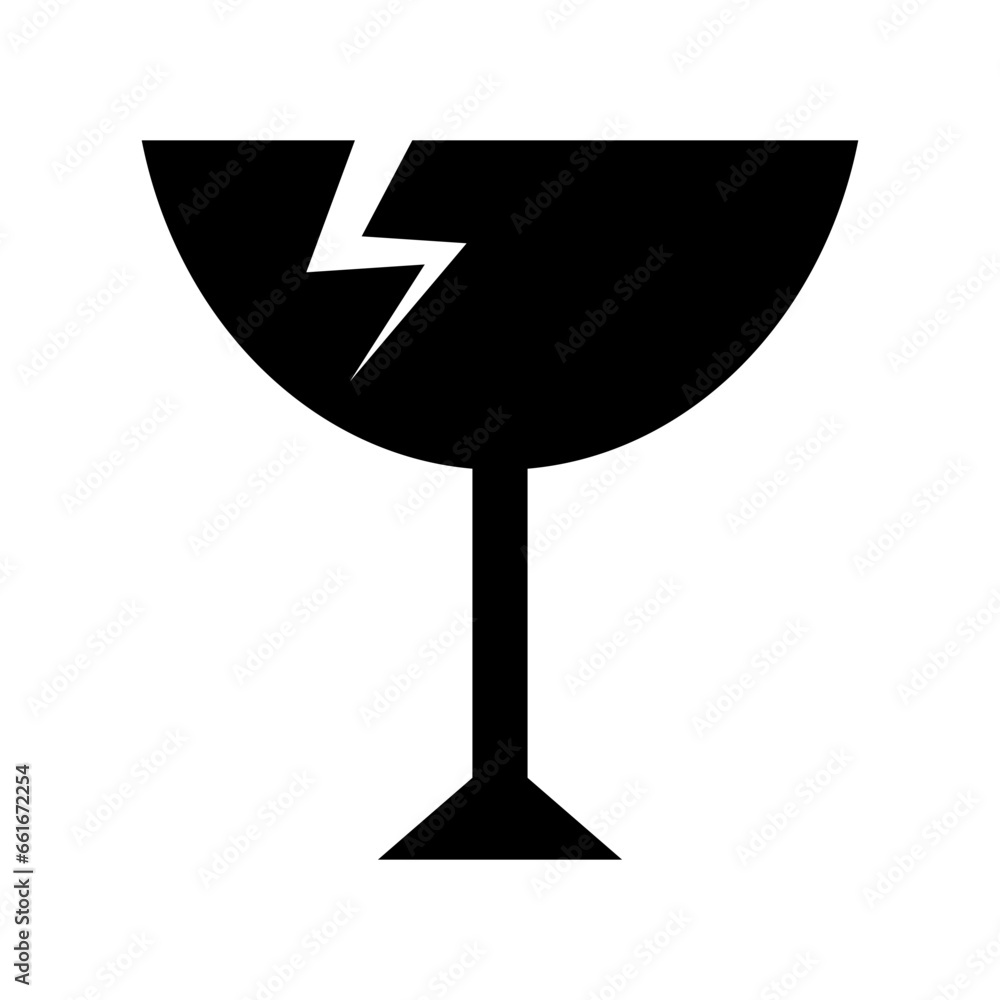 Poster broken glass. caution against breakage. fragile. vector.