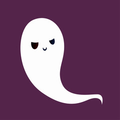 Vector hand drawn flat halloween ghost