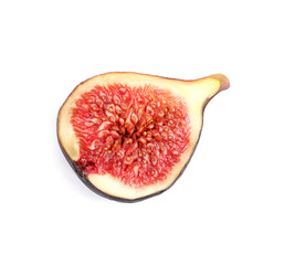 Half of fresh fig isolated on white