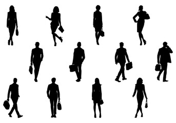 silhouettes of  business people set vector