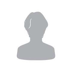男性シルエットアイコン　センターパートグレー