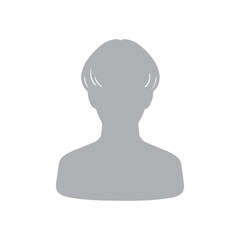 マッシュヘアの男性シルエットアイコン　グレー