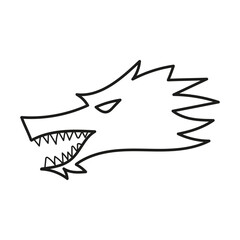 wolf head outline. flat style vector logo