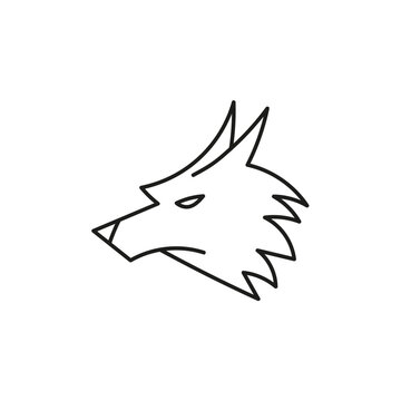 wolf head outline. flat style vector logo