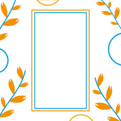 botanical frame template. decorative vector flat style