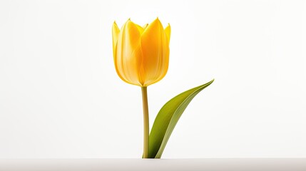 Portrait beautiful yellow tulip flower AI Generative