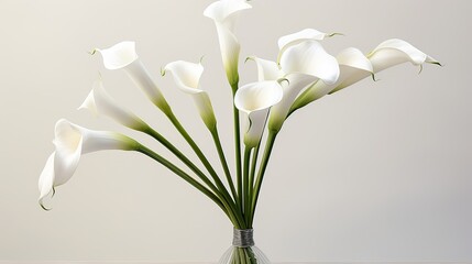 Portrait Beautiful white calla lily flower AI Generative
