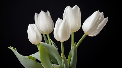 Portrait Beautiful white tulip flower AI Generative