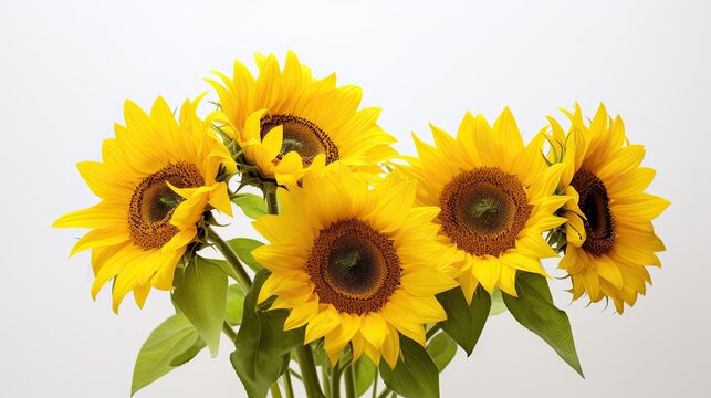 Portrait Beautiful sunflower AI Generative