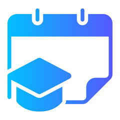 graduation cap gradient icon