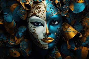 Abstract background using mysterious masks