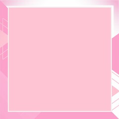 Pink geometric background, pink frame with geometric background