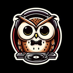Owl DJ sticker