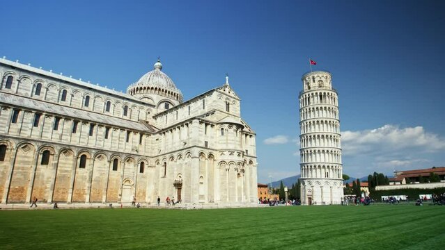 View Of Leaning Tower Of Pisa And Cathedral