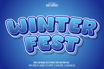 Winter Fest Editable Text Effect Cartoon Style