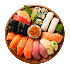 Plate of Sushi Delights, Fresh and Decorative