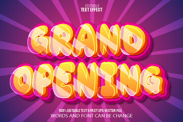 Grand Opening Editable Text Effect Cartoon Style