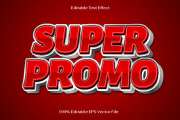 Super Promo Editable Text Effect Emboss Cartoon Gradient Style