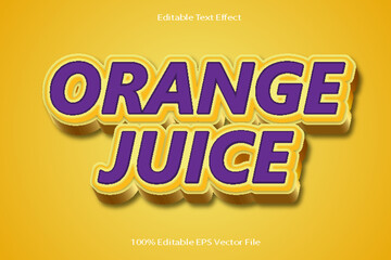 Orange Juice Editable Text Effect Emboss Cartoon Gradient Style