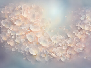 Romantic flower garlands are beautifully placed in a pastel color theme