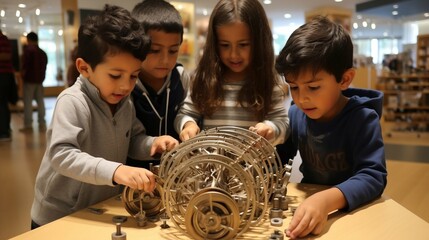Children exploring the wonders of simple machines
