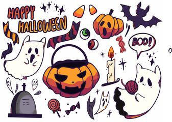 halloween icons set