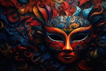 Naklejka premium Abstract background using mysterious masks