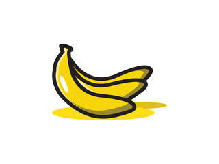 vector banana, simple and looks fresh, suitable for banana fruit illustrations