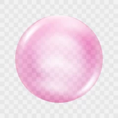 Fotobehang Vector big translucent light pink sphere on transparent background © Nganhaycuoi