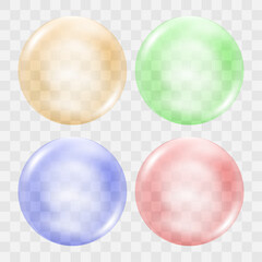 Vector big translucent light colorful sphere on transparent background