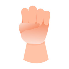 Vector fist flat icon power fight hand gesture