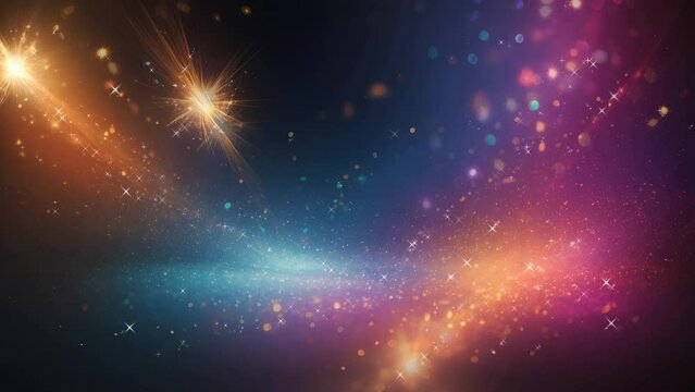 beautiful abstract colorful stars, seamless looping video background animation