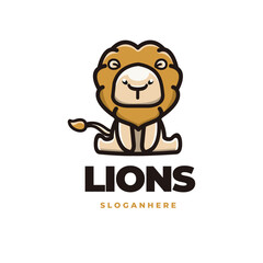 modern lion mascot logo vector
