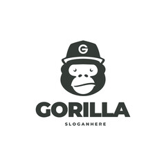 Gorilla head modern logo vector
