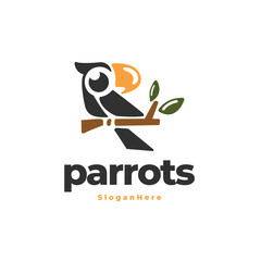 Parrot Bird modern logo vector