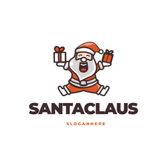 Santa claus cute logo vector