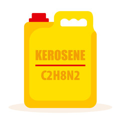 Kerosene in big yellow container with formula isolated on white background vector illustrationKerosene in big yellow container with formula isolated on white background vector illustration..