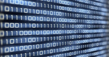 Binary Data or Code on Computer Screen. Loopable.