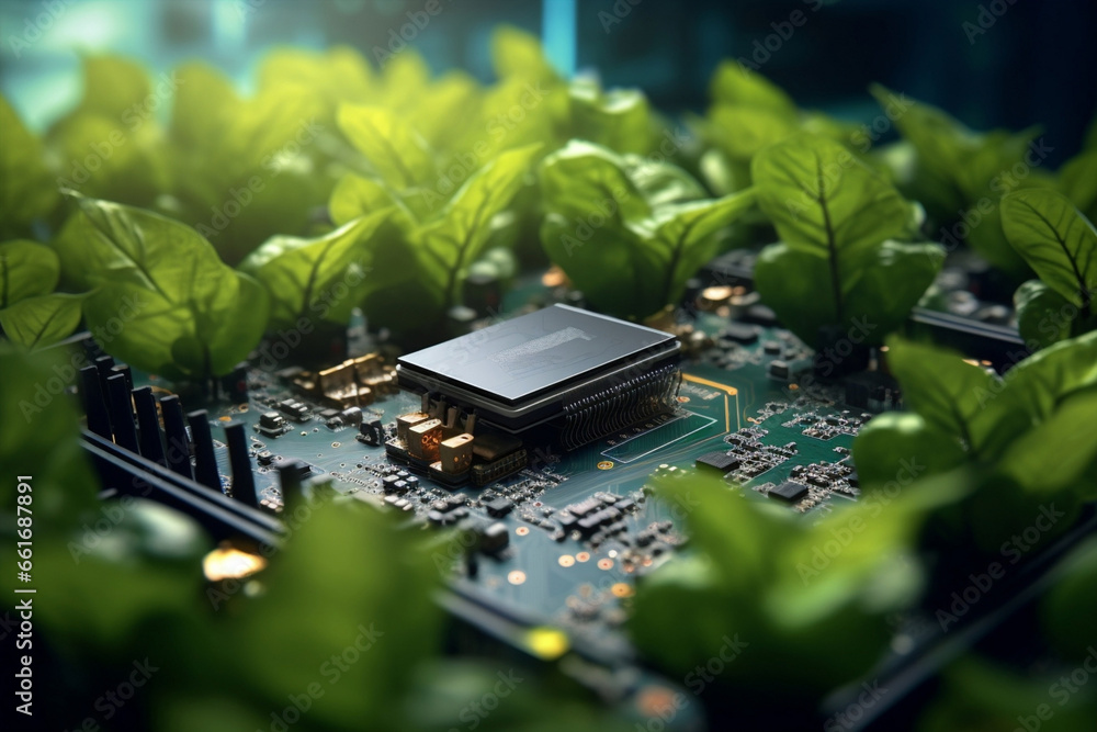 Poster motherboard computing chips microchip electronic circuit processor hardware technology digital