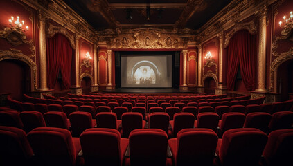 Film empty auditorium red theater