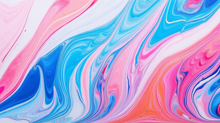 Abstract marbled acrylic paint ink painted waves painting texture colorful. ai generative - obrazy, fototapety, plakaty